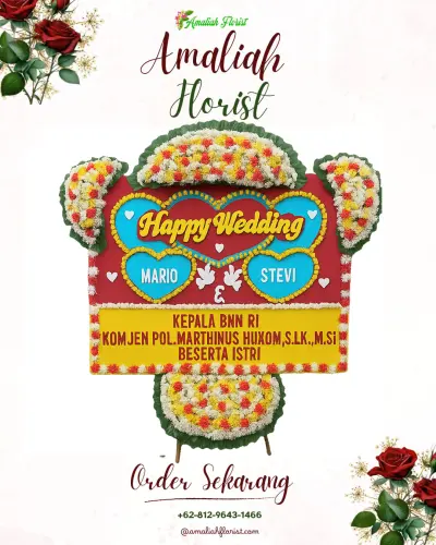 Karangan Papan Bunga Pernikahan di Lawangirung